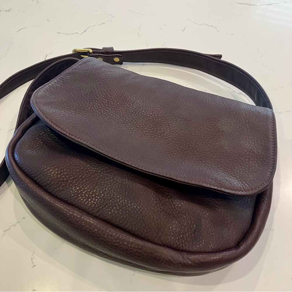 Libaire Beautiful Vintage Brown Pebbled Leather Crossbody Bag Shoulder Purse USA - Picture 2 of 15